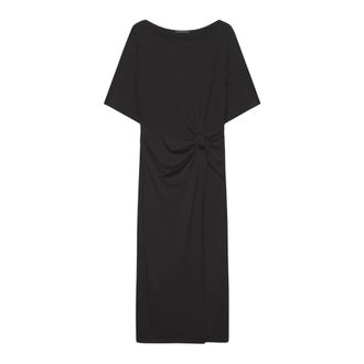 Elena Miro Abito in jersey con nodo laterale - Dames - Casual kleedjes - Zwart - 5XL - Kleedjes