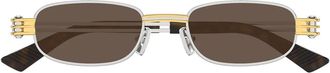 Bottega Veneta Sunglasses Bv1381 S 001 Silver/Brown Unisex