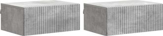 vidaXL Mesita De Noche De Pared 2 Uds. Gris Hormig&oacute;n 49 X 34,5 X 20 Cm Vidaxl