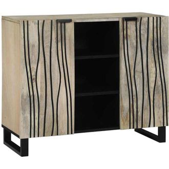 vidaXL vidaXL Sideboard Bianco 90 x 33 x 75 cm legno massello di mango