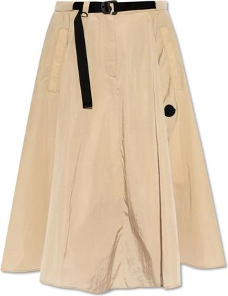 Moncler Rokken, Dames, Beige, S, Geplooide Midi Rok