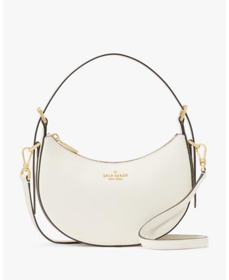 Kate Spade New York Womens Nova Saffiano Leather Crescent Shoulder Bag - White - One Size