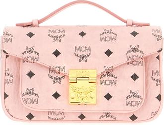 MCM Tracy Medium Schoudertas - Dames - Handtassen - Roze - ONE Size - Polyester - Tassen