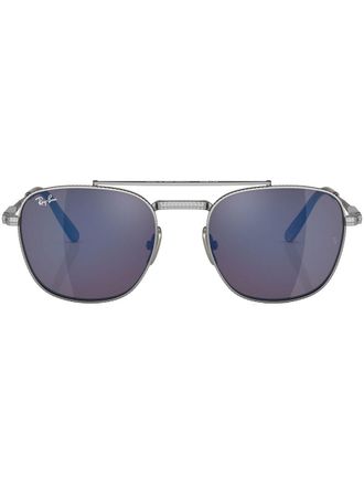Ray-Ban Occhiali da sole con montatura stile pilota Frank II Titanium - Argento