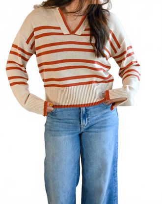 Greylin Sunset Drive Stripe Sweater In Clay