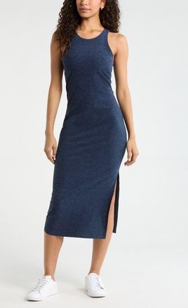 Zella Renew M&eacute;lange Midi Tank Dress in Navy Sapphire Melange at Nordstrom, Size X-Large