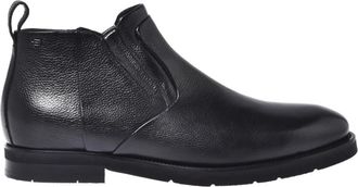 Baldinini Black tumbled leather ankle boots - Heren - Enkellaarsjes - Zwart - 46 EU - Schoenen