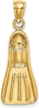 Diamond2Deal 14k Yellow Gold 3-D Scuba Flipper Charm