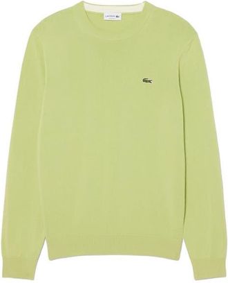 Lacoste Solid Cotton Jersey Crewneck Sweater in Birch at Nordstrom, Size 8