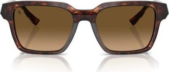 Ferrari 55mm Polarized Square Sunglasses in Caramel Havana /Brown at Nordstrom