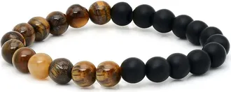 Steeltime Tigers Eye Stretch Bracelet in Black at Nordstrom Rack