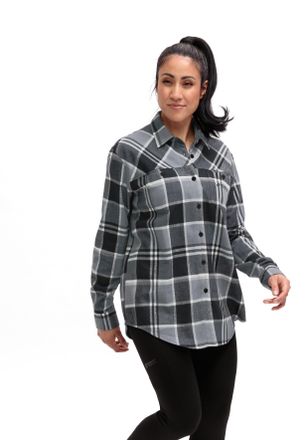 Maier Sports Funktionshemd MAIER SPORTS DA-BLUSE 1/1 ARM PREDEAL 2.0 W, Damen, Gr. 34, N-Gr, grau check, Obermaterial: 57% Baumwolle, 43% Viskose, Hemden Funktions