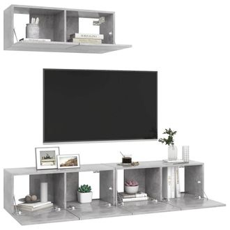 Berkfield Home TV Cabinets 3 pcs Concrete Grey Engineered Wood