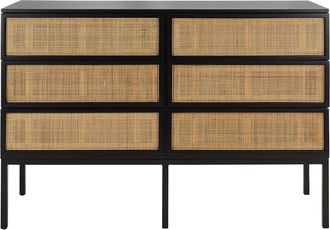 Safavieh Zadie 6-Drawer Rattan Dresser