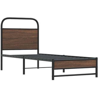 vidaXL Bed Frame without Mattress 80x200 cm Brown Oak Engineered Wood Vidaxl