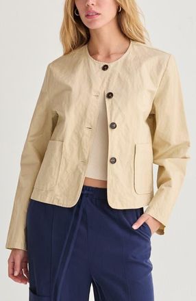 Crescent Crinkled Woven Jacket in Bone at Nordstrom, Size X-Small