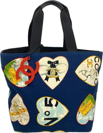 Chanel Navy Canvas Tote Bag (Pre-Owned)