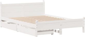 vidaXL Vidaxl - Estructura de cama sin colchón madera de pino blanca 150x200 cm