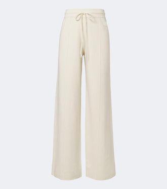 Moncler Wool, cotton, and cashmere-blend wide-leg pants