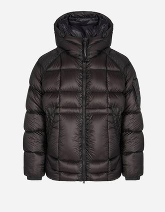 C.P. Company Mens DD SHELL HOODED DOWN JACKET - Black - Size: 42/Regular