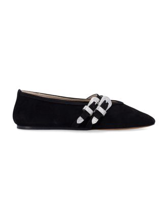Le Monde Beryl Black Ballet Claudia Slipper Suede Flats