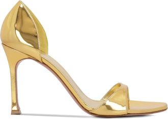 Amina Muaddi Sandali Agnese 95mm - Oro