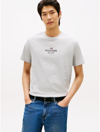 Tommy Hilfiger Mens Hilfiger NY Logo T-Shirt - Grey - XXXL