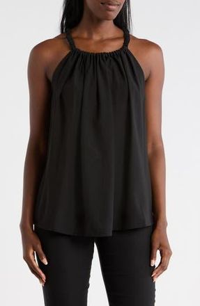 Patrizia Luca Ruched Neck Tank in Black at Nordstrom Rack, Size X-Small