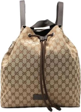 Gucci Pre-owned Vintage Rugzak - Dames - Vintage Rugzakken - Beige - ONE Size - Leer - Vintage