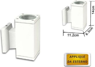 Trade Shop Trade Shop - Applique A Parete Per Esterno Giardino Ip55 Lampada Lampadina Attacco Gu10 - Blanco