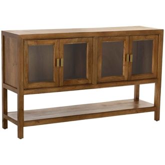 Wanderlust Deco Aparador de madera marr&oacute;n 4 puertas 150x40x90h cm