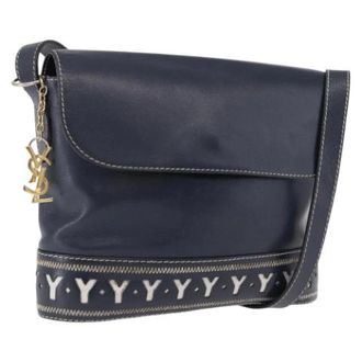 Saint Laurent Pre-owned Vintage Schoudertas - Dames - Pre-owned - Blauw - Maat: ONE Size Leer