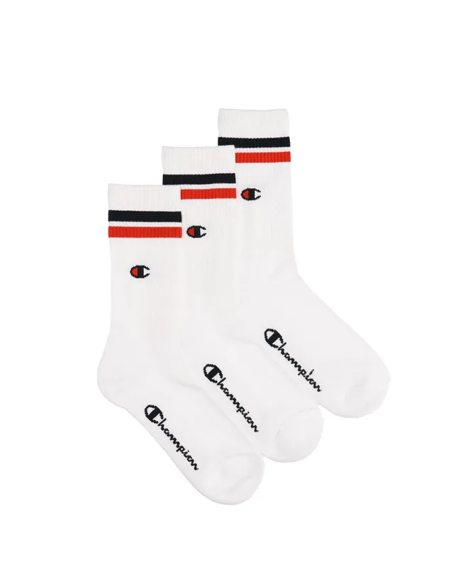 Champion Unisex Seasonal Socks C-Logo 3pp Crew Strümpfe, Dreifach Weiß ...