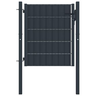 Berkfield Home Fence Gate PVC & Steel 100x81 cm Anthracite