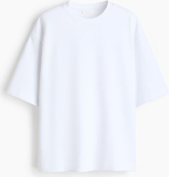 H&M T-Shirt aus Interlockjersey - Weiss