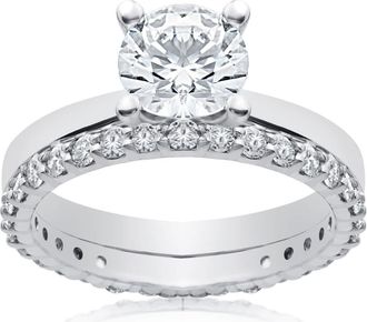 Pompeii3 1 3/4 ct Lab Created Eco Freindly Diamond Engagement Ring & Matching Eternity Size Selectable