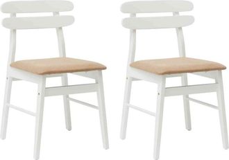 vidaXL Silla De Comedor 2 Pcs Y Marr&oacute;n Madera De Caucho S&oacute;lido Vidaxl