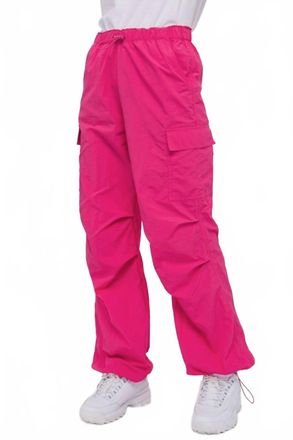 Love Tree Loose Fit Parachute Cargo Pants In Magenta