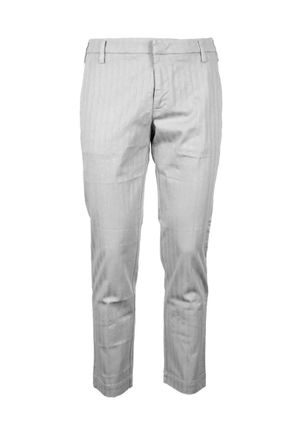 Entre Amis Tailored Grey Trousers With Subtle Pinstripe Detail