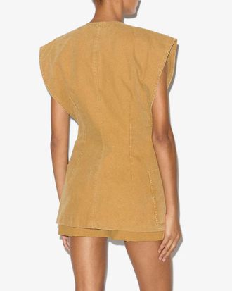 Isabel Marant Denim Overshirt Vest - Caramel