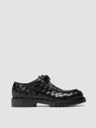 Officine Creative Boss 015 Woven Leather Derby Shoes in Black at Nordstrom, Size 40