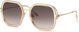 Chopard Brown Gradient Square Ladies Sunglasses SCHG32S 0838 57