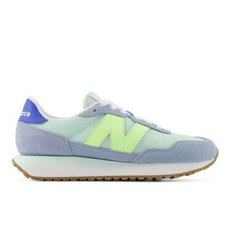 New Balance Mujer 237 en Gris/Verde, Gamuza/Malla, Talla 36.5