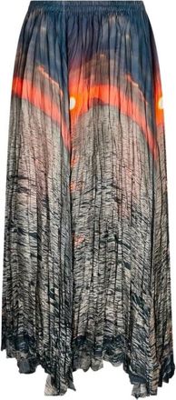 Roberto Cavalli Bohemian Sunrise Print Midi Rok - Dames - Midirokken - Veelkleurig - S - Rokken