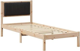 vidaXL Estructura De Cama Con Cabecera Tapizada Negro 75 X 190 Cm Vidaxl