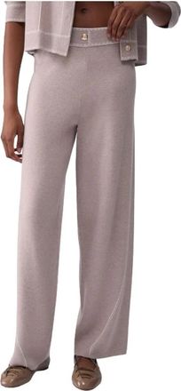 Liu Jo Tf 6077Ms 59Ld 3034 Wijde Broek - Dames - Wijde Broeken - Beige - M - Broeken