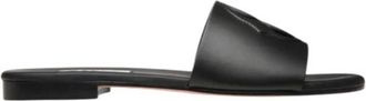 Bally Black Goldie-W Slides, Brand Size 38 ( US Size 7.5 )