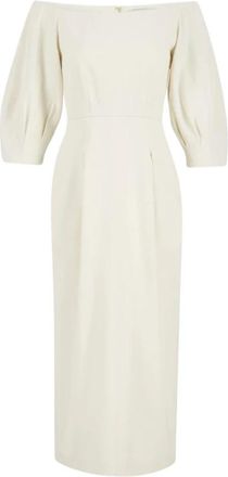 Gabriela Hearst Elegante Linnen Midi Jurk - Dames - Casual kleedjes - Beige - 2XS - Linnen - Kleedjes
