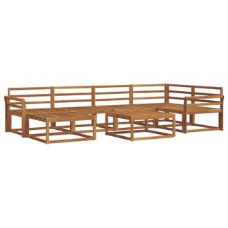 vidaXL Conjunto De Sof&aacute;s De Exterior 7 Pcs Natural Vidaxl