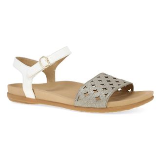 Dansko Womens Jodie Flat Sandals In Platinum Metal